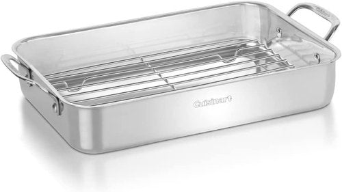 Cuisinart 14-Inch Chef's Classic Lasagna Pan - Stainless Steel with Roasting Rack