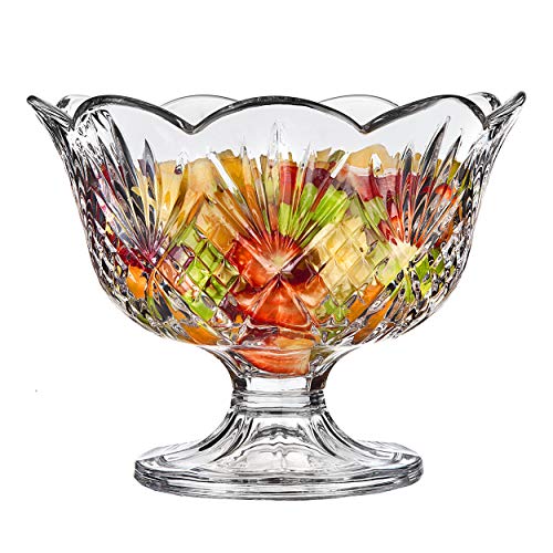 Godinger Dublin Crystal Centerpiece Glass Bowl - Elegant Table Decor
