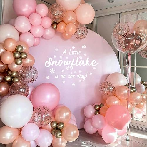 A Little Snowflake is On The Way Decal - Winter Wonderland Baby Shower White Frosty Backdrop,Gender Reveal Decorations,Christmas Sign Birthday Party Supplies