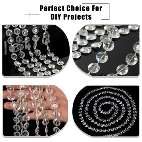 Youlina 99ft Iridescent Bead Garland - Crystal Strand for Christmas & Decor