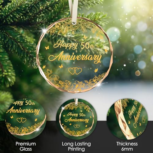 AVQOHE 50th Anniversary Wedding Ornament - 50th Gift for Couple - 50th Variation