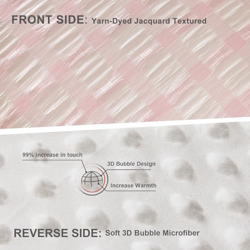 Queen Size Boho Comforter Set - Blush Pink 3-Piece Lightweight Bedding