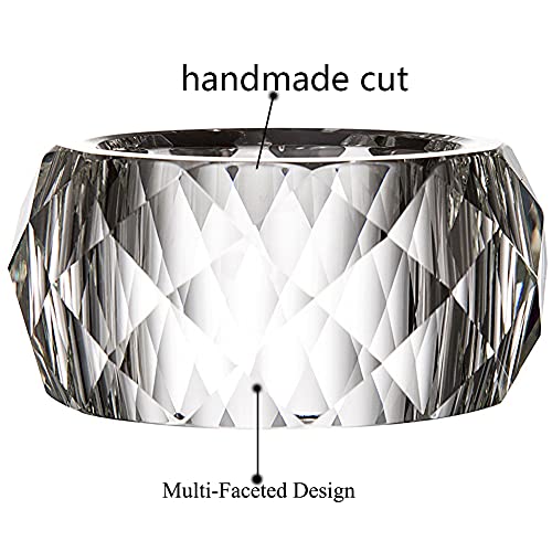 Crystal Napkin Ring Holders - 2 Inch Set of 12, Table Party Wedding