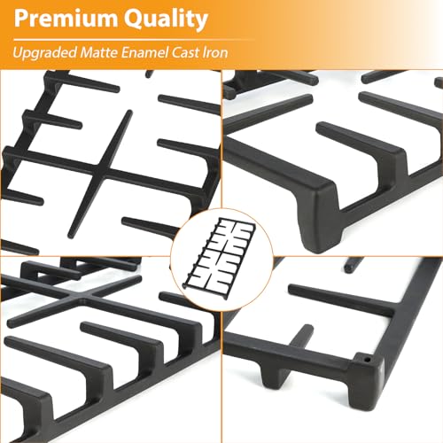 FlameDuty GE Stove Grate Set WB31X27151 & WB31X27150 Replacement Cast Iron Cooktop Grates
