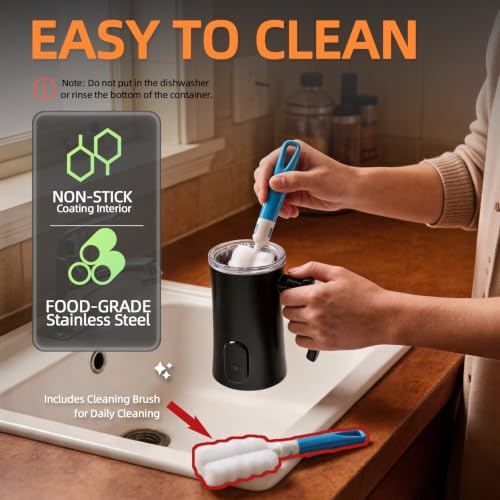 Milk Frother and Steamer 4-in-1 Electric Foam Maker - Black