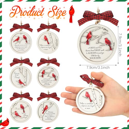 Soaoo 24 Pcs Cardinal Christmas Ornaments - Wooden Memorial Holiday Decor