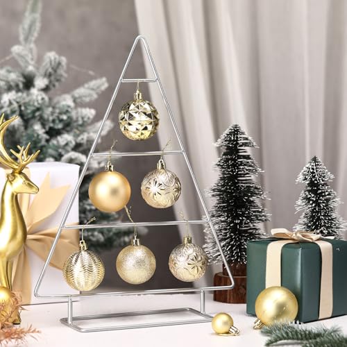 Cinnvoice 16 Inch Silver Metal Christmas Tree Ornament Stand Holder