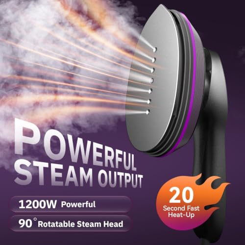 OGHom 2-in-1 Iron & Steamer for Clothes - Rose Pink Handheld Garment Wrinkle Remover