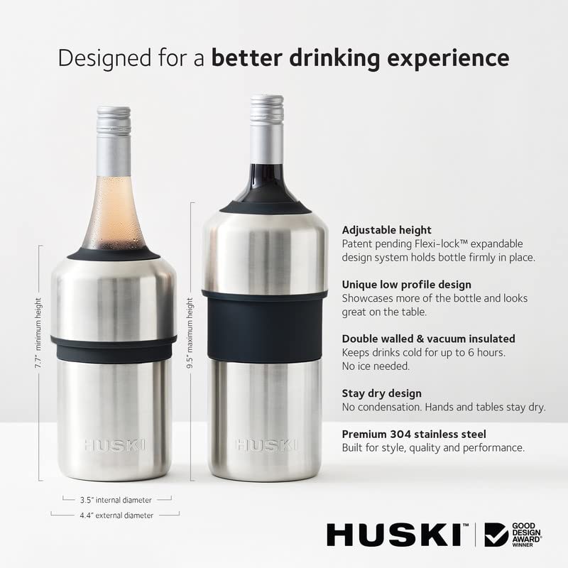 Huski Wine Chiller | Award Winning Iceless Design Keeps Cold up to 6
