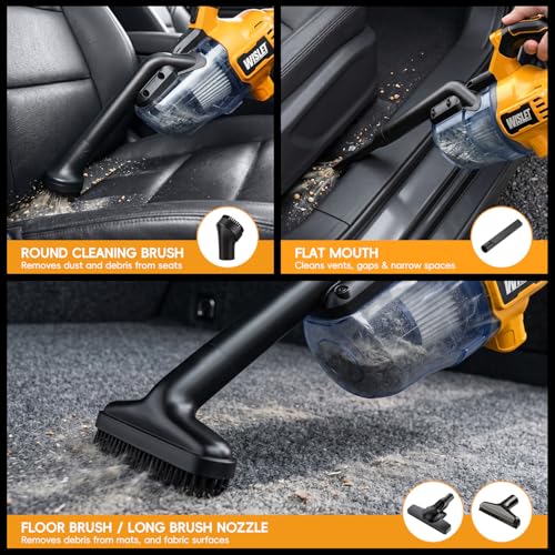 WISLET Cordless Handheld Vacuum Cleaner for DeWalt 20V Batteries - Yellow