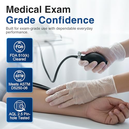 Large Vinyl Exam Disposable Gloves Latex-Free Clear 4 Mil - 1000 pcs