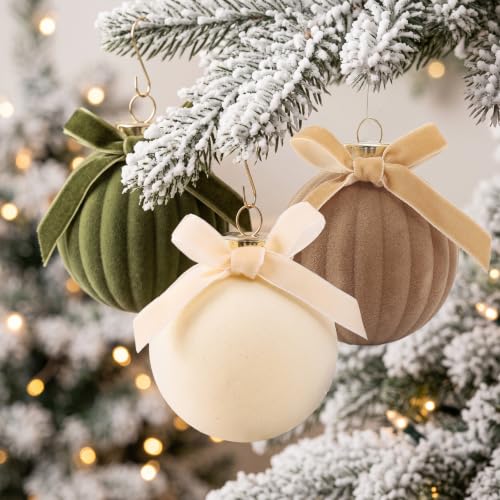 Gnomdcer Velvet Christmas Ball Ornaments 16 Pack Multicolor 2.36in/6cm