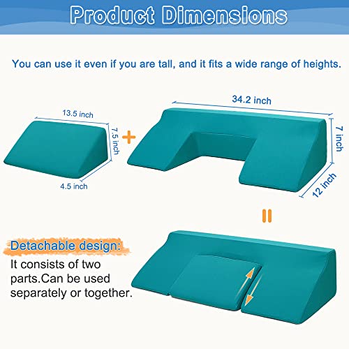 Green Bedsore Turning Wedge Pillow for Side Sleeping Elderly & Bedridden Patients - Foam Cushion for Pressure Ulcer Prevention