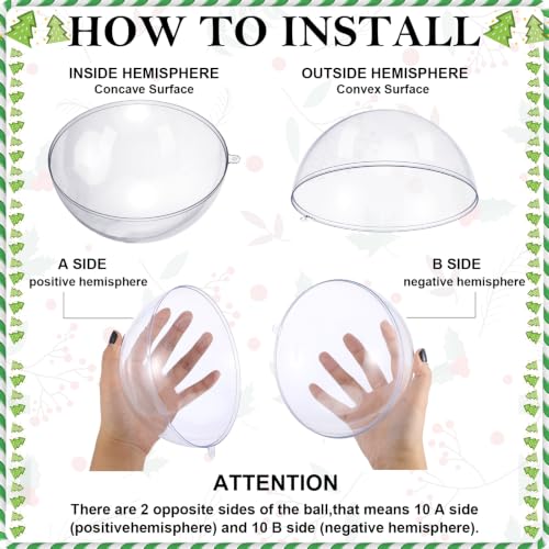 Syhood 15 Pack 6.3 Inch Clear Fillable Christmas Ornaments Plastic Balls
