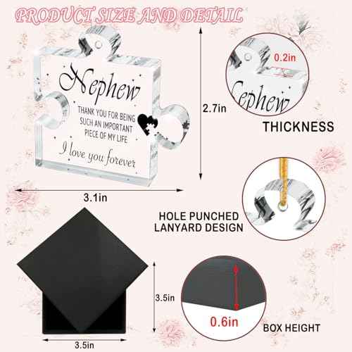 Gift for Nephew, I Love You Hanging Ornaments, Love You & Graduation Gift, Christmas or Thanksgiving Keepsake, 2.7x3.1 Inch