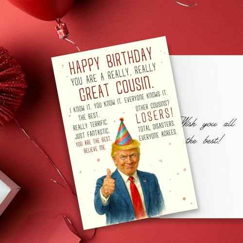Birthday Card for Cousin, Humor Cousin Greeting Cards on Christmas, Birthday, Mothers Day, Heartfelt Message for Women from Niece Nephew, Decorations for Woman, Premium Quality