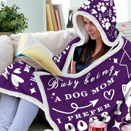 Mom’s Birthday Gift Wearable Blanket Hoodie – Dog Mom Edition by Touchbetter