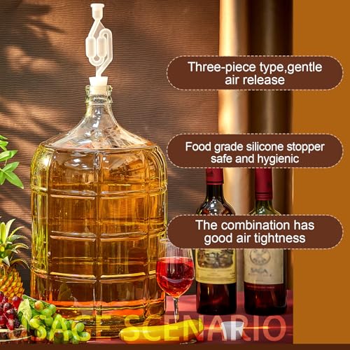 3 Gallon Glass Fermentation Carboy Set with Silicone Stopper and Handle - Homebrew Water Jug
