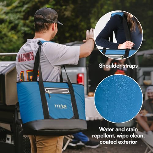 Titan 30 Can Cooler Tote Marine Blue - Keeps Ice Up to 3 Days