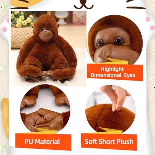 10" Plush Soft Gorilla Monkey Stuffed Animal Pillow, Pillow, Plush Doll Animal Toys, Plush Interactive Toys Suitable for Children and Adults