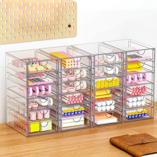 YFXCVSL 19-Drawer Acrylic Makeup Organizer - Clear Storage Drawer Set