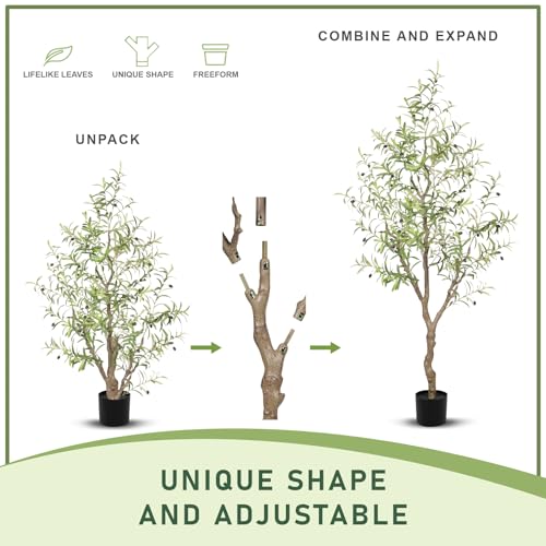 6ft Artificial Olive Tree with Lifelike Fruits for Indoor Decor