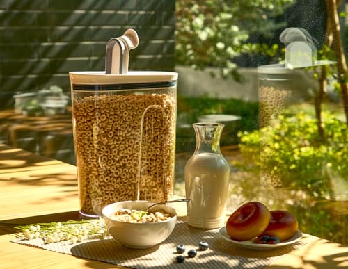 Large 4.1 Qt Cereal Container Set with Airtight Flip Top Lids - 2 Pack