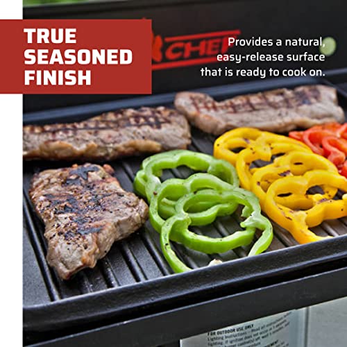 Camp Chef Cast Iron Reversible Griddle 16x14 Inch - Non-Stick, Ribbed & Flat Sides