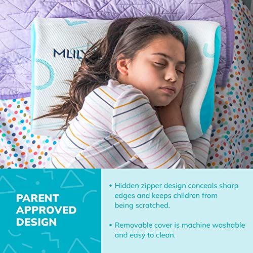 MLILY Kids Adjustable Memory Foam Pillow Blue - Pack of 1, Contoured Support