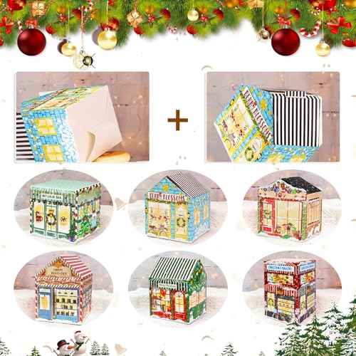 Empty Advent Calendars to Fill, DIY Christmas Store Themed Fillable Advent Calendar Boxes 24 Days Christmas Countdown Calendar for Kids Adults 2025 Calendars Gift Boxes