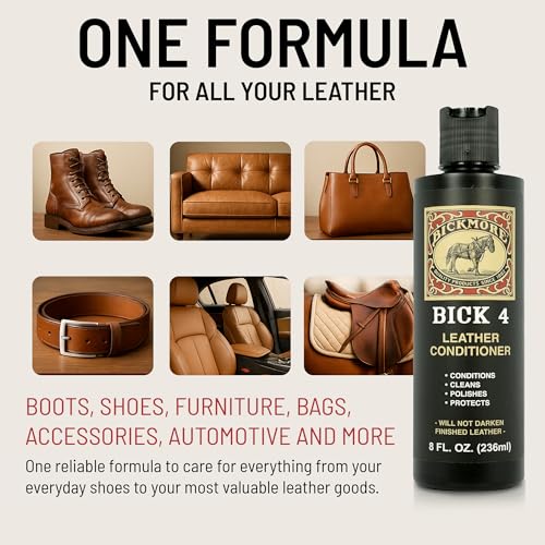 Bick 4 Leather Conditioner & Cleaner 32 oz - Won't Darken Boots, Bags, Furniture