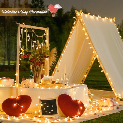 100ft Warm White Globe String Lights Indoor Outdoor Waterproof with Remote - 200 LED