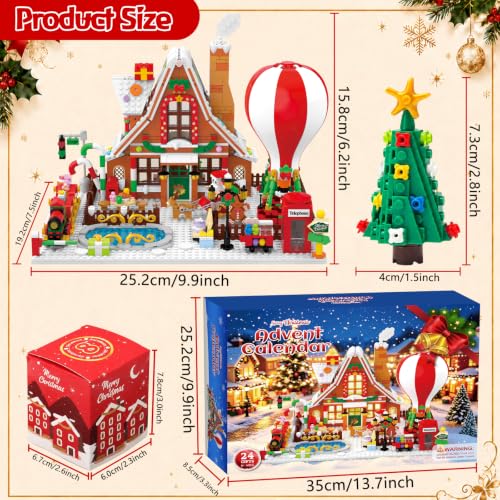 Gingerbread House Advent Calendar 2026 - 24 Building Set for Kids