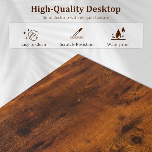 50 Inch L-Shaped Computer Desk for Small Spaces - Home Office Brown