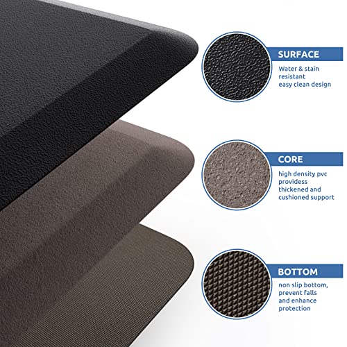 Kitchen Mat Cushioned Anti-Fatigue Rug 39"L x 17.3"W Black Kitchen Comfort Mat