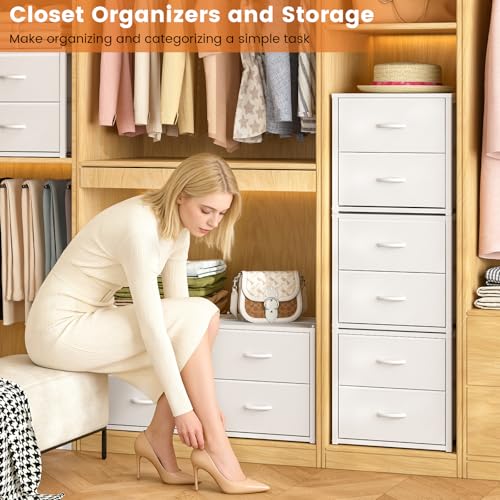 Stackable Storage Drawers Set - Closet Organizer for Clothes, Under Bed, Living Room