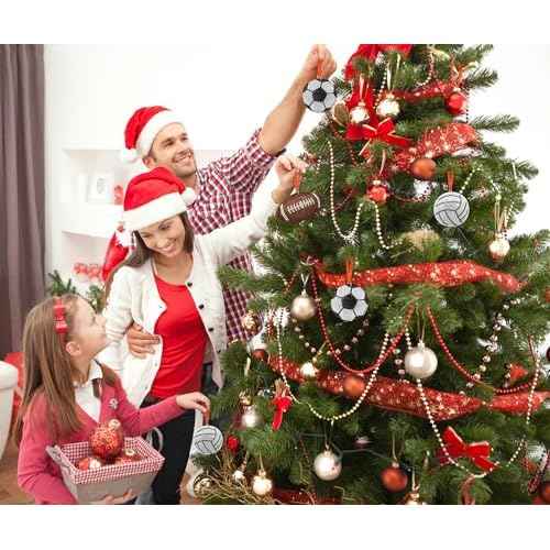 Volleyball Christmas Tree Decorations - Sparkling Volleyball Christmas Tree Ornaments Gift for Girls Boys Athlete Friends