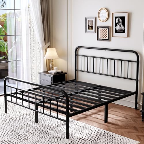 Queen Metal Bed Frame with Storage - Heavy Duty, Easy Assembly, No Box Spring Needed - Classic Variation