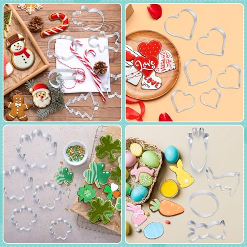 Maxdot 44-Piece Halloween Cookie Cutter Set Stainless Steel for Fall & Holiday Baking