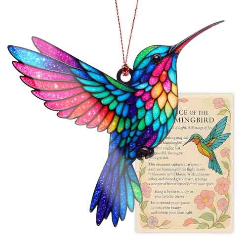 Hummingbird Christmas Ornament - Hummingbird Gifts for Women - Bird Ornaments for Christmas Tree - Hanging Decor for Door Yard Outdoor or Windows - Christmas Ornament 2025 - Gift Exchange