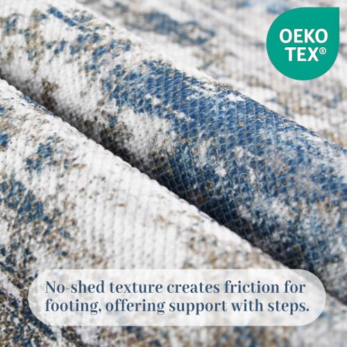 Telephant 2x10 ft Abstract Multi Textured Non-Slip Runner Rug - Hallway & Kitchen