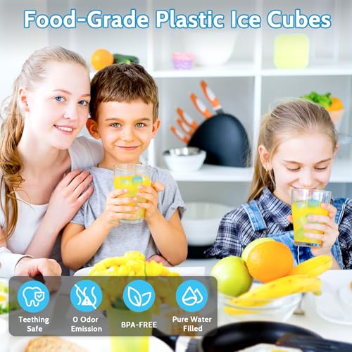 Blue Reusable Ice Cubes 720 Pack for Cold Therapy & Beverage Cooling