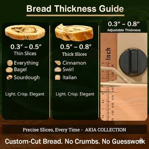 Manual Bread Slicer for Homemade & Sourdough Loaves - Adjustable Thickness