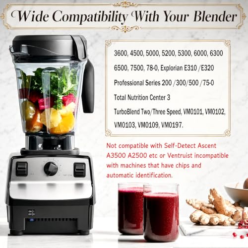 64oz Low-Profile Blender Pitcher Container Compatible with Vitamix Classic & Commercial Series