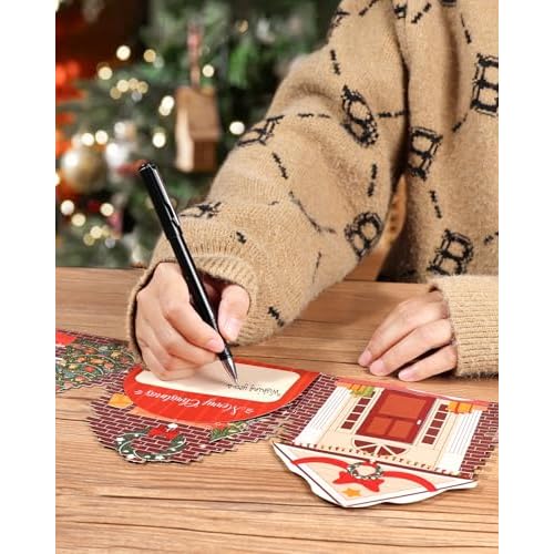 Pop Up 3D Christmas Cards - Cute Cozy Holiday Cats Living Room Xmas Greeting Cards with Envelopes, Festive Themed Gift Card, Christmas Tree and Fireplace Design
