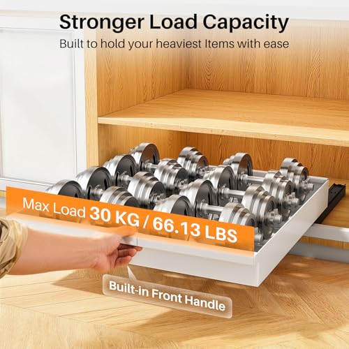 White 2-Pack Expandable Pull Out Cabinet Organizer for Framed Cabinets, 13.6-24" Wide & 21" Deep