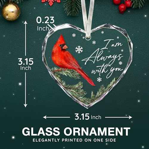 Cardinal Christmas Ornaments - Memorial Christmas Ornament for The Tree, Remembrance Gift, Sympathy Gift, Remembrance Gifts for Loss, Sympathy Gifts for Loss of Loved One, Unique Ornament Presents