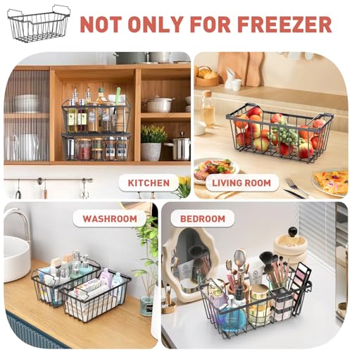 Goovilla Black Freezer Organizer Bins 8 Pack for 5-7 Cu.FT Chest & Upright Freezers