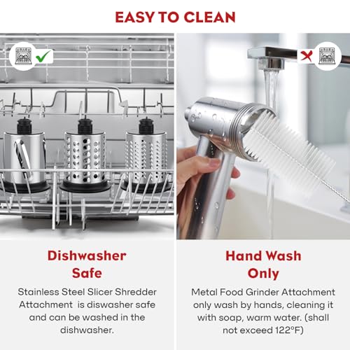 Silver & White Meat Grinder & Slicer Attachments for KitchenAid Mixer