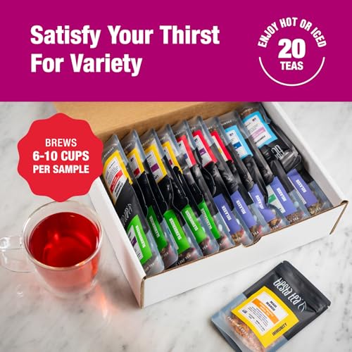Tiesta Tea Discovery Sampler - 20 Varieties Loose Leaf Tea Set, Includes Green, Black & Herbal Blends